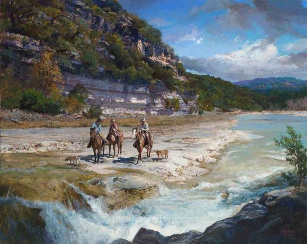 Falls at Cow Creek ~ Numbered Giclee by James Robinson (1944-2015)